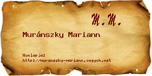Muránszky Mariann névjegykártya