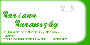 mariann muranszky business card