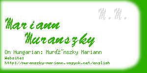 mariann muranszky business card